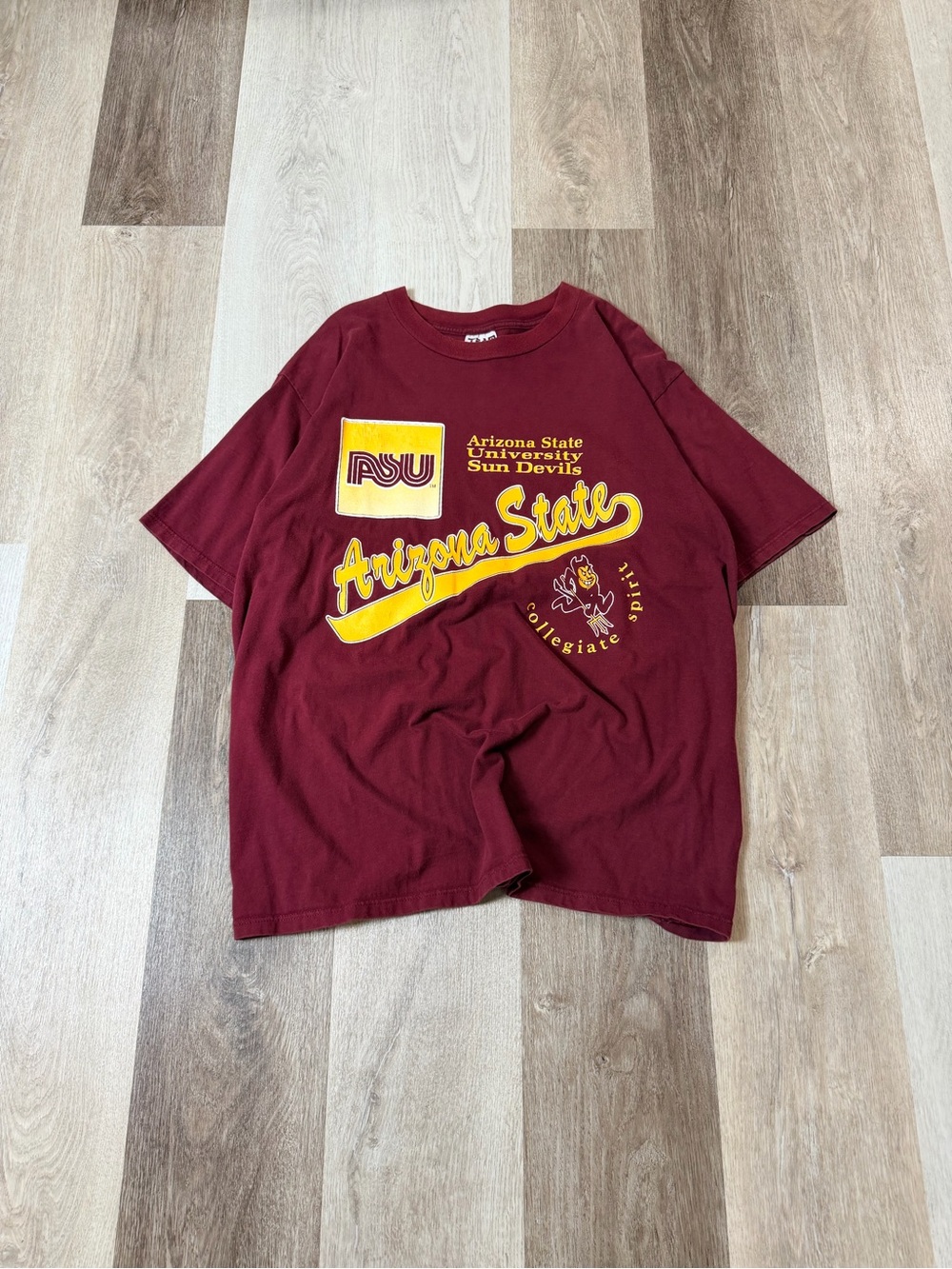 Vintage 90s Arizona State Sun Devils Maroon & Gold Short Sleeve Tee